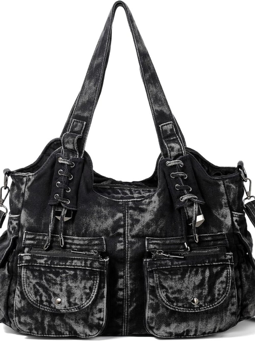 Casual Washed Denim Shoulder Bags Top Handle Lady's Hobo Bags Women Purses And H